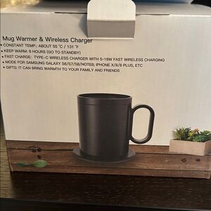 Black Mug Warmer & Wireless Charger